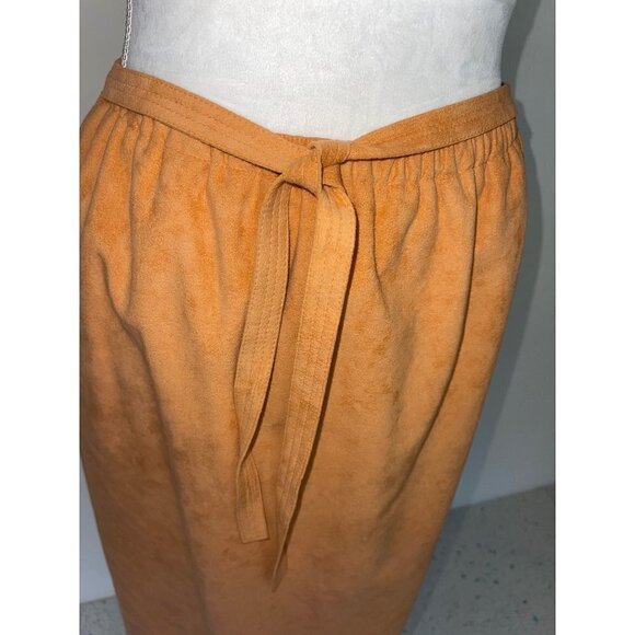 St.Croix Knits Skirt Set Womens Size 12 Wool Ultrasuede Cardigan Peach Toffee - Picture 7 of 15